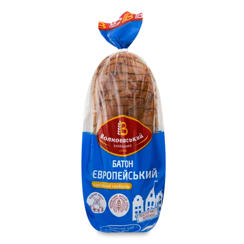 Батон Нарізний Вищого Ґатунку Європейський, м/у 400г