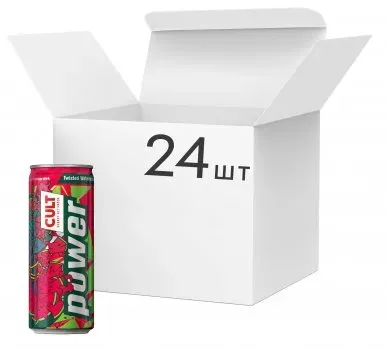 Напій безалкогольний енергетичний тонізуючий Cult Power Twisted Watermelon зі смаком кавуна 0.33 х 24 шт