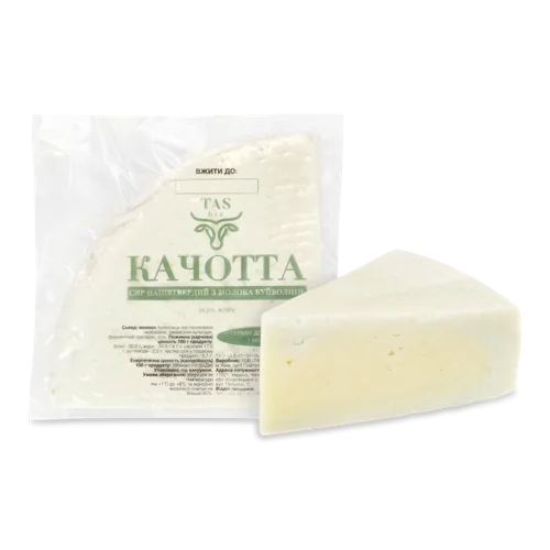Сир Напівтвердий З Молока Буйволиць Качотта TASbio, 34.6% кг