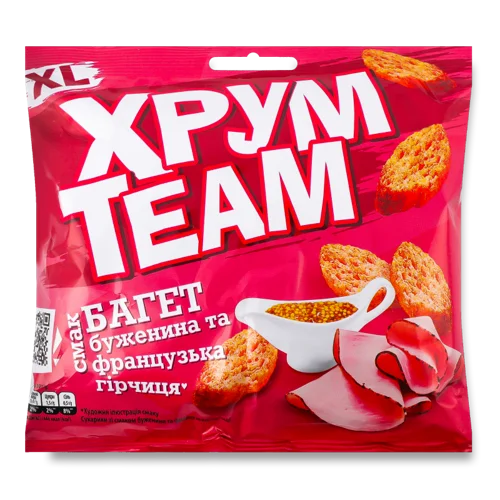 Сухарики З Бужениною Та Французькою Гірчицею, Багет ХрумTeam, м/у 90г