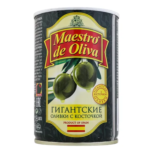 Оливки з кісточкою Гігантські Maestro de Oliva з/б 420г