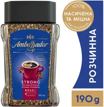 Кава розчинна Ambassador Strong 190г