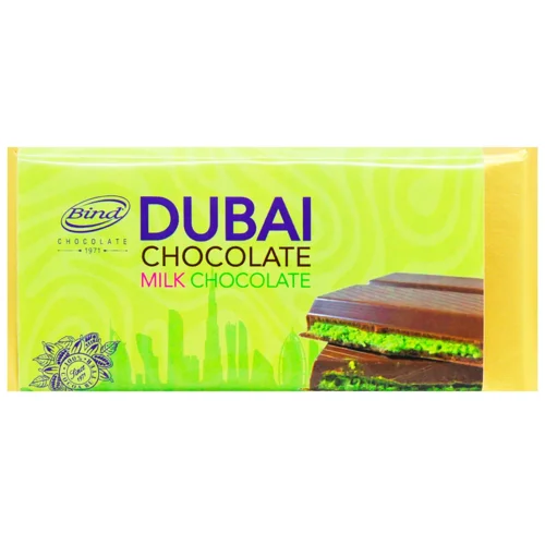 Шоколад молочний Bind Dubai з фісташковою начинкою та кадаїфом 200г