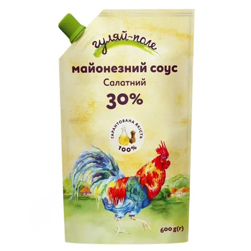 Майонезний соус Гуляй-поле Салатний 30% 600г