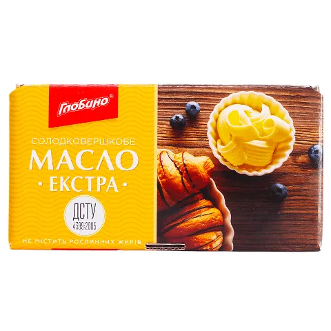 Масло Глобино Екстра солодковершкове 82% В*, 500г