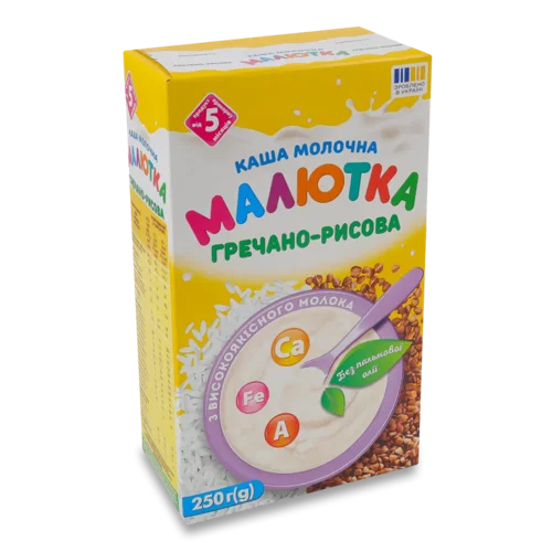 Каша «Малишка» молочна гречано-рисова