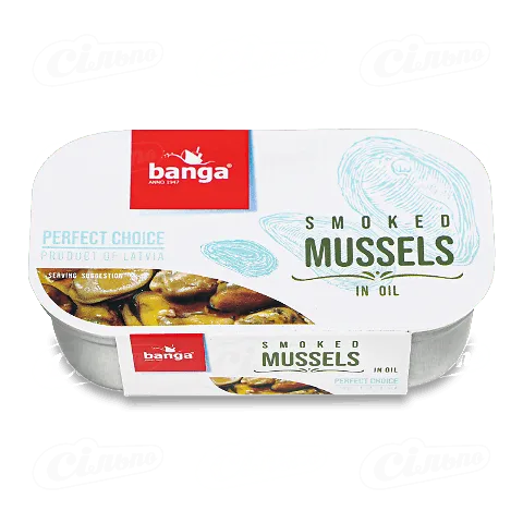 Мідії Banga копчені в олії, 120г