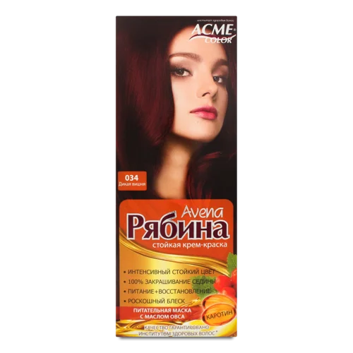 Крем-фарба Для Волосся №034 Дика Вишня Рябина, Аvena Acme Color, 1 шт
