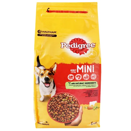 Корм сухий Pedigree з яловичиною та овочами для собак малих порід 2кг