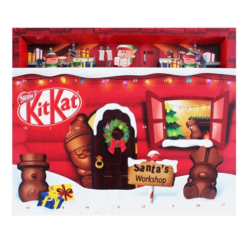 Шоколад 25% молочний з начинкою Різдвяний календар Kit Kat к/у 195г