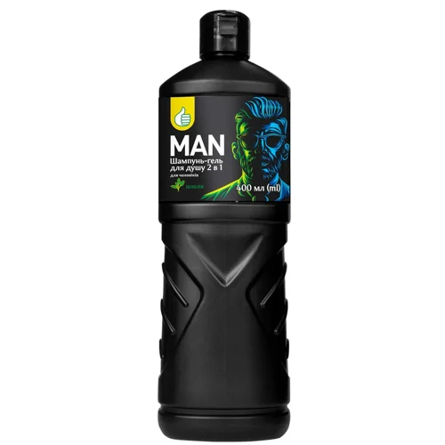 Шампунь-гель для душу Auchan Man Шавлія 2в1 400мл