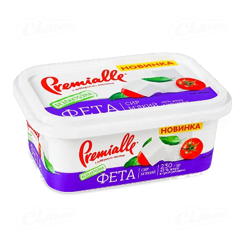 Сир Premialle «Фета» безлактозний 45%, 230г