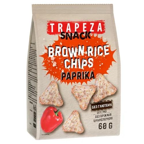 Чіпси Trapeza рисові зі смаком паприки 60г