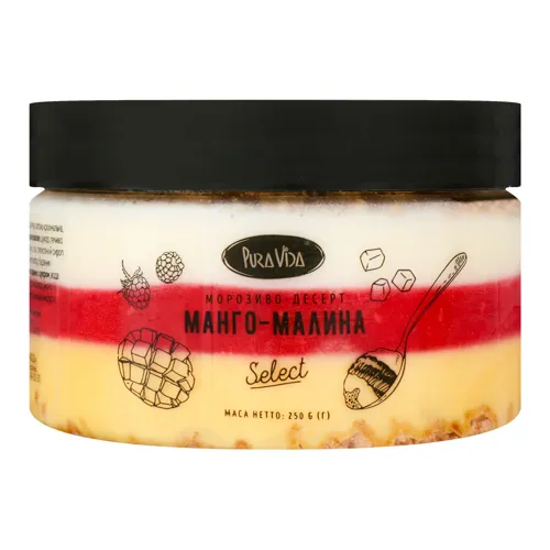 Морозиво пломбір Манго-Малина Select Pura Vida п/у 250г