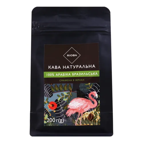 Кава натуральна смажена в зернах Бразильська Rioba м/у 200г