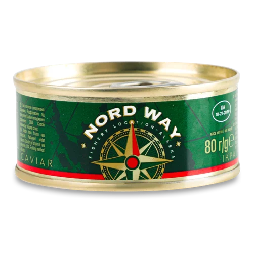 Ікра Лососева Зерниста Солена Вищого Ґатунку, з/б 80г