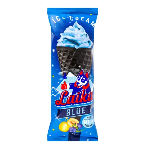 Морозиво з ароматом волошок та наповнювачем з жовтих слив Blue Laika м/у 94г