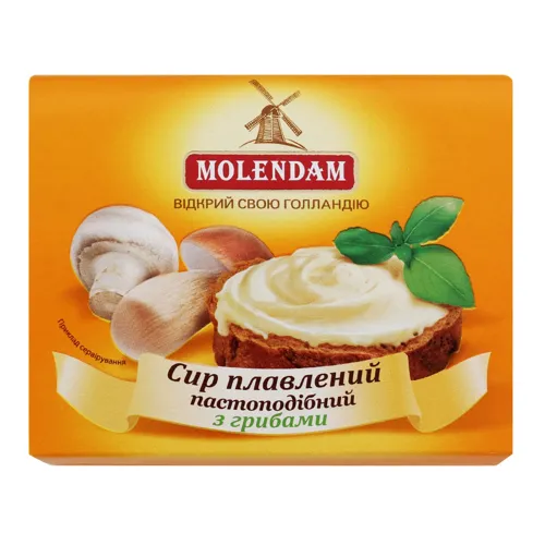 Сир плавлений 45% пастоподібний з грибами Molendam п/у 160г