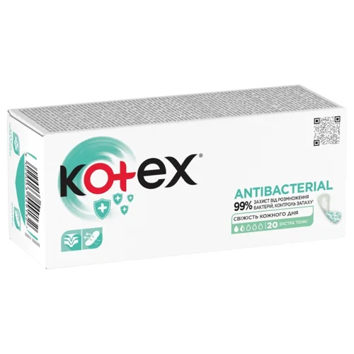 Прокладки щоденні Kotex антибактеріальні екстра тонкі 20шт