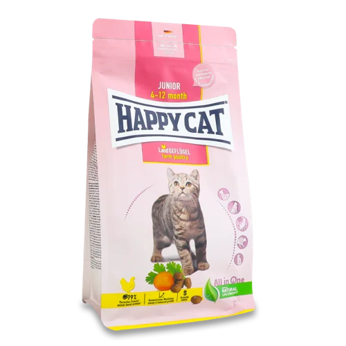 Корм Для Котів Happy Cat Junior Птиця, Сухий, В/ґ, 1кг