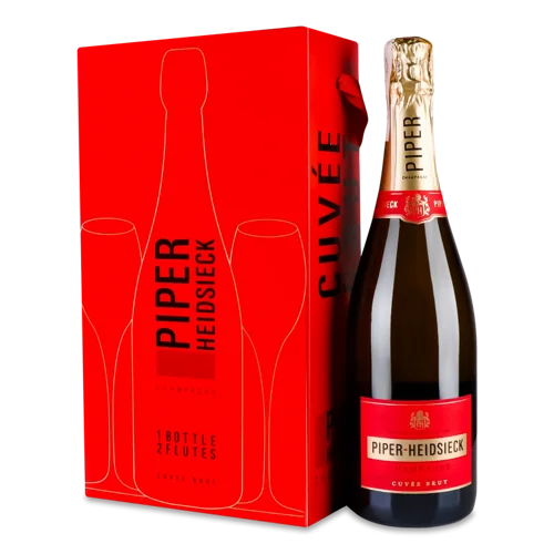 Шампанське Брют Cuvee Piper-Heidsieck 0.75л 12% в/к + Бокал 2шт