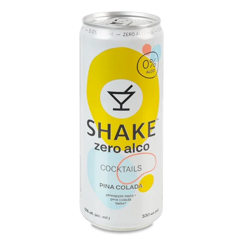 Напій Безалкогольний Сильногазований Піна Колада Cocktails Shake, пастеризований, з/б 330мл