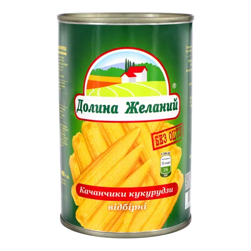 Кочанчики кукурудзи Відбірні Долина Желаний з/б 400г