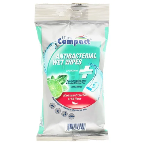 Серветки вологі Compact Antibacterial 15шт