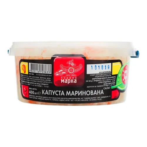 Капуста маринована Чудова марка п/у 400г