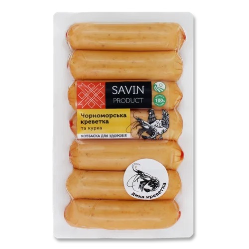 Сосиски Чорноморська Креветка Та Курка Savin Product Першого Ґатунку, кг