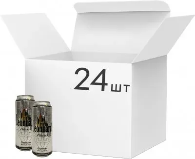 Упаковка пива Leonhard`s Pilsener світле фільтроване 4.9% 0.5л х 24 шт