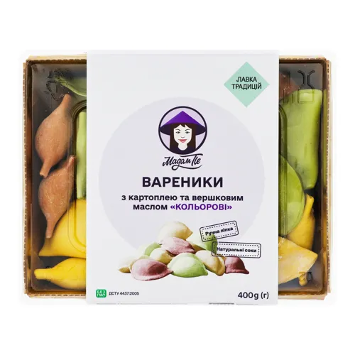 Вареники з картоплею та вершковим маслом Кольорові Мадам Пе 400г