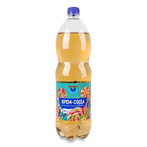 Напій Безалкогольний Соковмісний Сильногазований Безкалорійний Крем-Сода Злата Вода, п/пл 1.5л