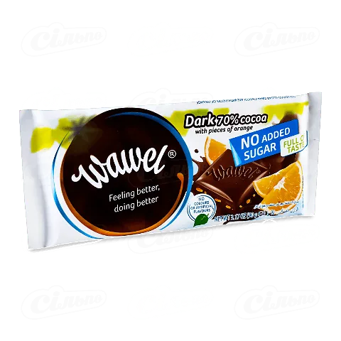 Шоколад Wawel молочний з апельсином без додавання цукру 90г