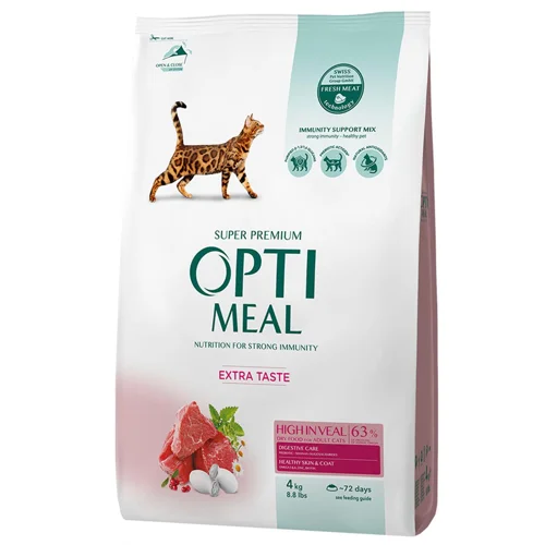 Корм сухий Optimeal з телятиною для котів 4кг