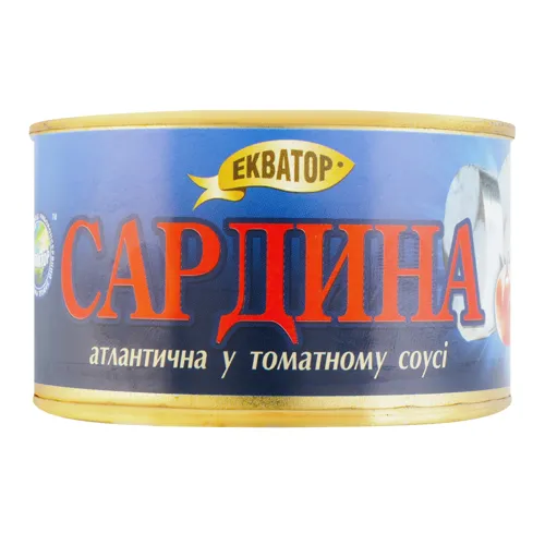 Сардина атлантична у томатному соусі Екватор з/б 240г