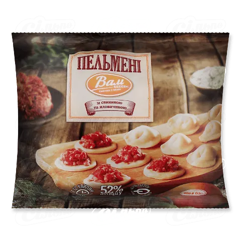 Пельмені «Вам» з яловичиною та свининою, пакет, 400г