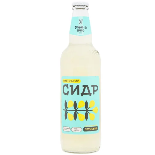 Сидр УманьПиво Уманський грушевий нефільтрований 6% 0,5л