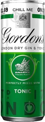 Напій слабоалкогольний Gordon's GIN-TONIC 5% 0.25л ж/б