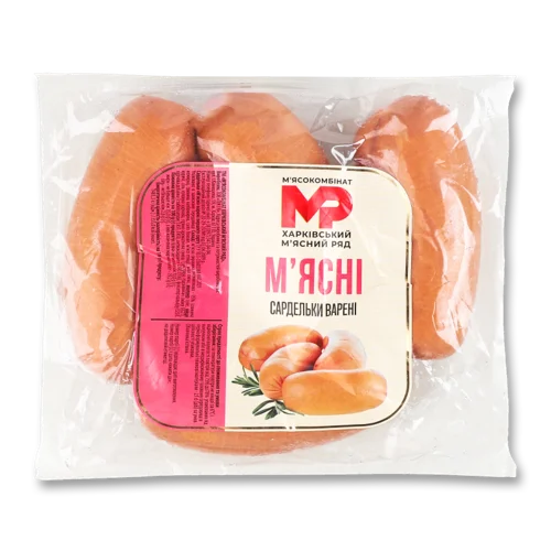 Сардельки Варені Першого Ґатунку М'ясні Харківський М'ясний Ряд, кг