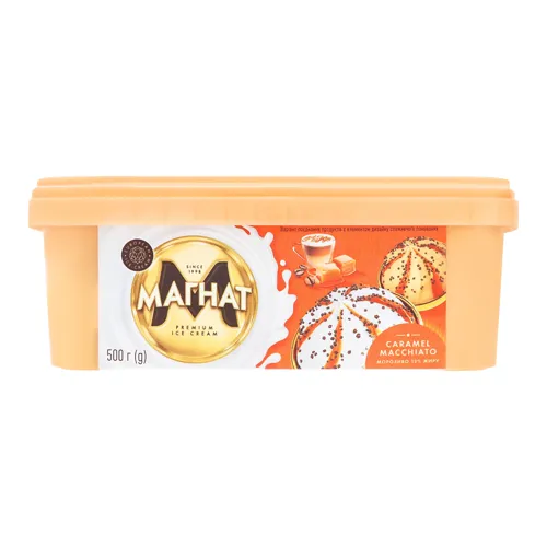 Морозиво 12% двошарове Caramel Macchiato Магнат п/у 500г