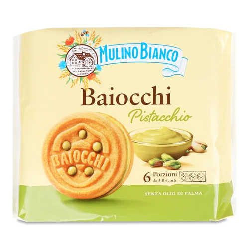 Печиво-Сендвіч Mulino Bianco Baiocchi Фісташковий Крем, 150г