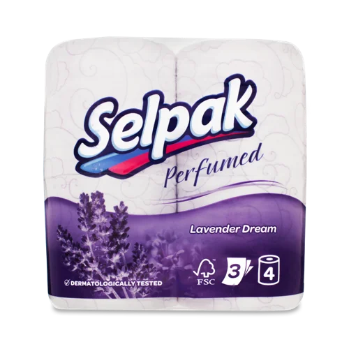 Туалетний Папір Тришаровий Lavender Dream Perfumed Selpak, 4 шт