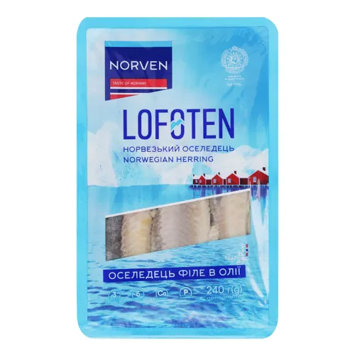 Оселедець філе в олії Lofoten Norven лоток 240г