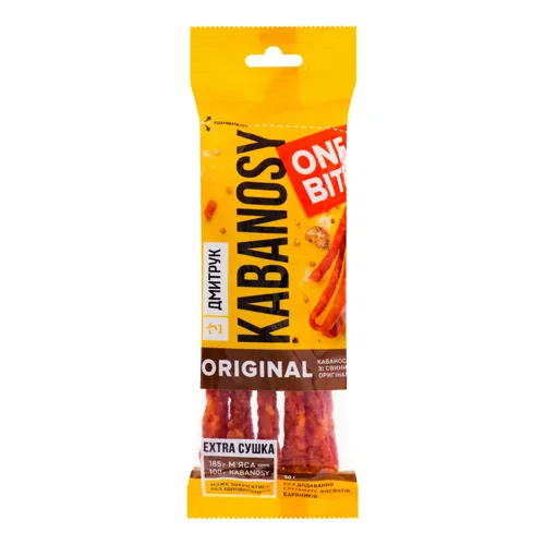 Снеки зі свинини Original Kabanosy Дмитрук варено-копчені м/у 50г
