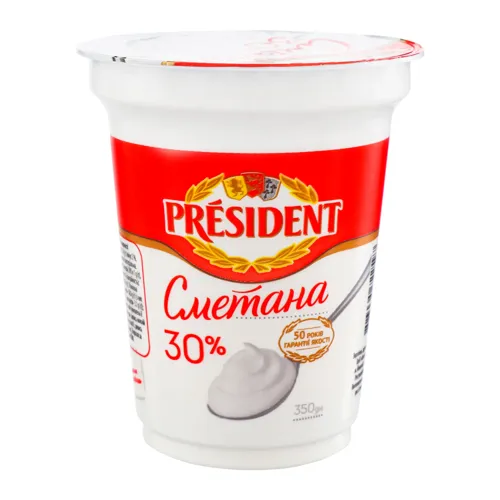 Сметана 30% President 350г