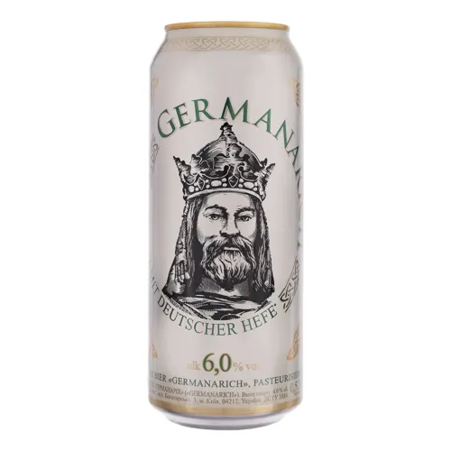Пиво 0.5л 6% світле пастеризоване Germanarich з/б