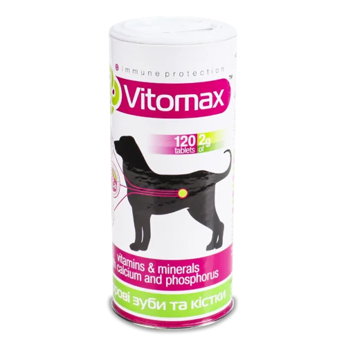 Білкова Високоенергетична Добавка Здорові Зуби Та Кістки Vitomax, в/к, 120 шт