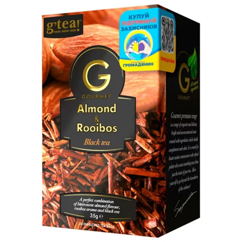 Чай чорний G'tea! Gourmet Мигдаль та ройбуш 1,75г*20шт