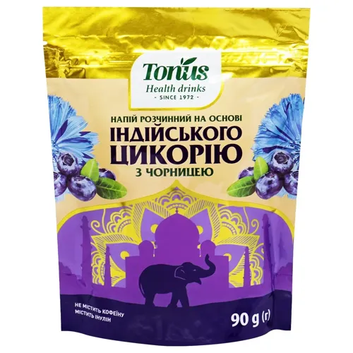 Напій розчинний Tonus на основі індійського цикорію та ячменю з чорницею 90г